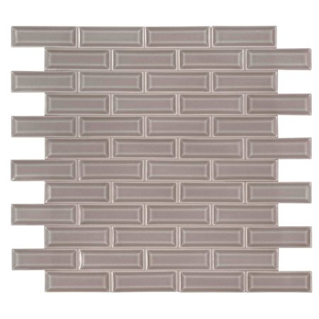 MSI Dove Gray Beveled 12 In. X 12 In. X 10 Mm Ceramic Mesh-Mounted Mosaic Wall Tile, 10PK ZOR-MD-0165